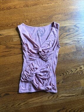 Deletta Dusty Pink Twist-Front Top